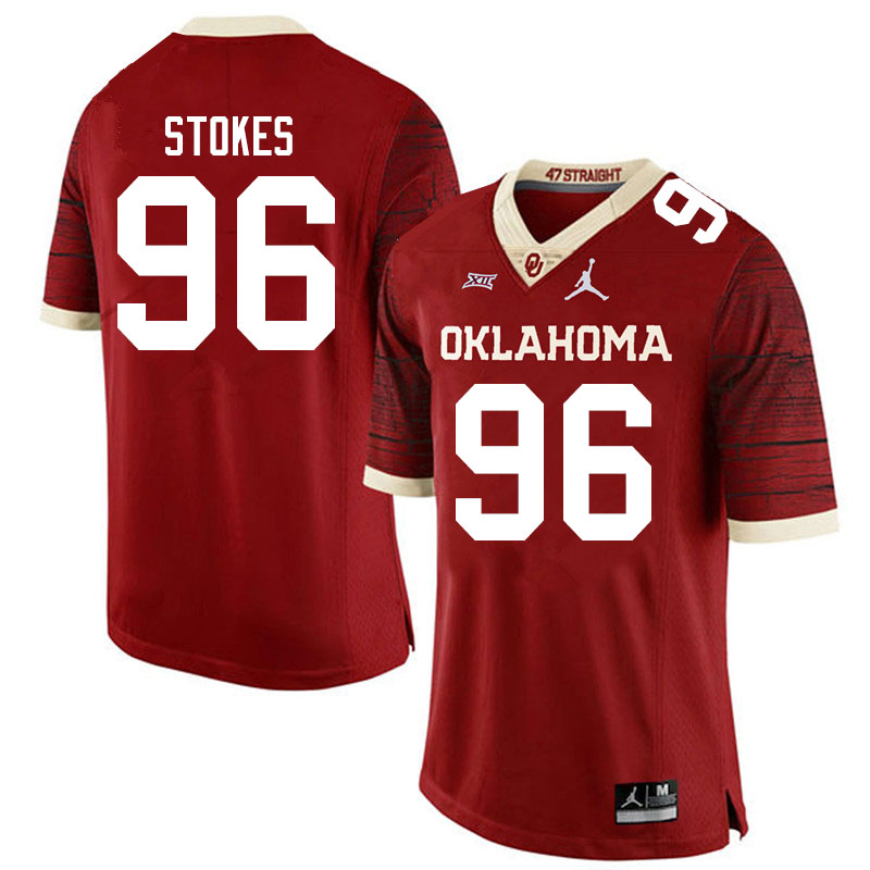 Oklahoma Sooners #96 LaRon Stokes Jordan Brand Limited College Football Jerseys Sale-Crimson